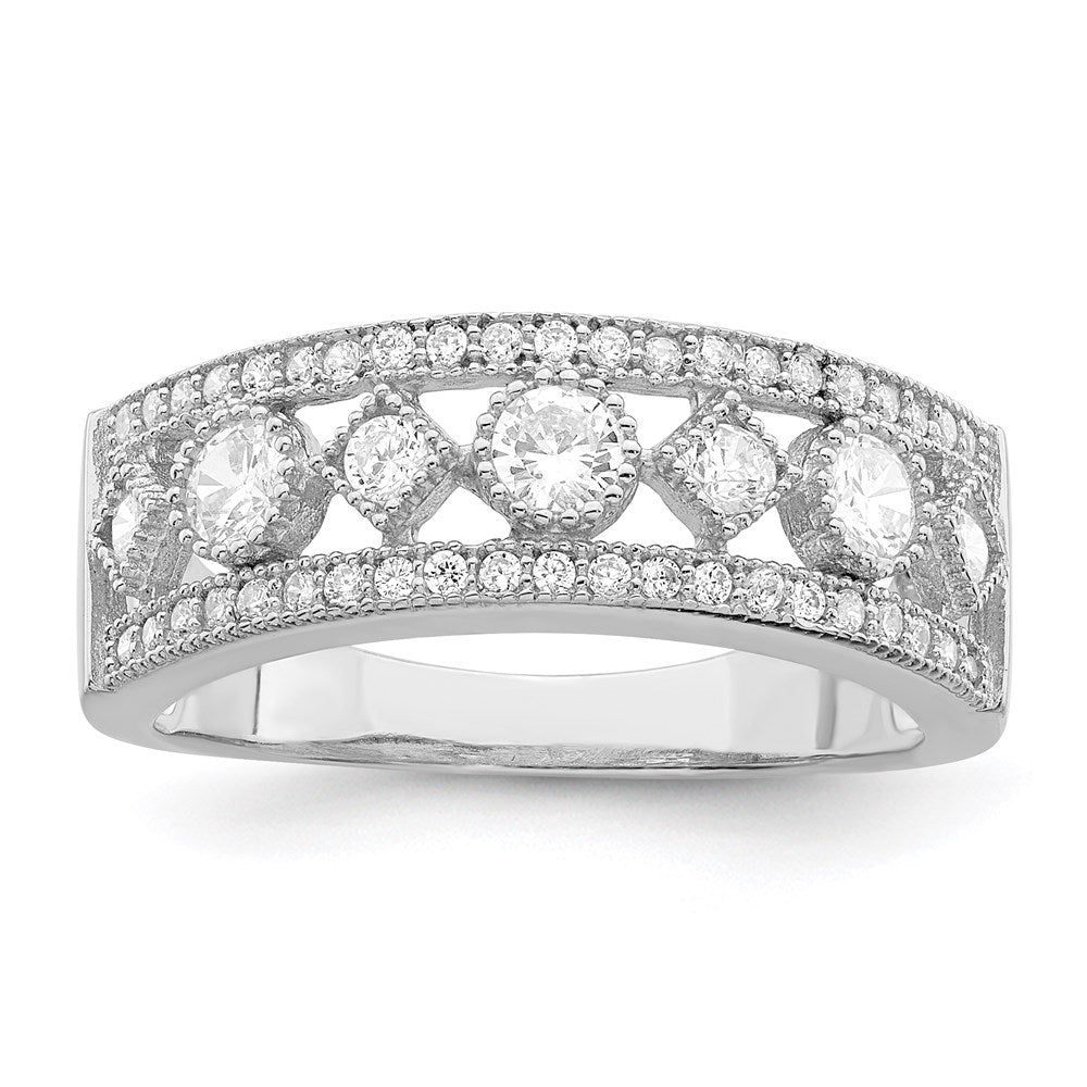Sterlingsilber Brillant Glut Rhodiniert 45 Stein Mikro Pavé‚äö Zirkonia Ring