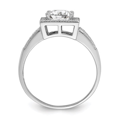 Sterlingsilber Brillant Glut Rhodiniert 61 Stein Mikro Pavé‚äö Zirkonia Ring
