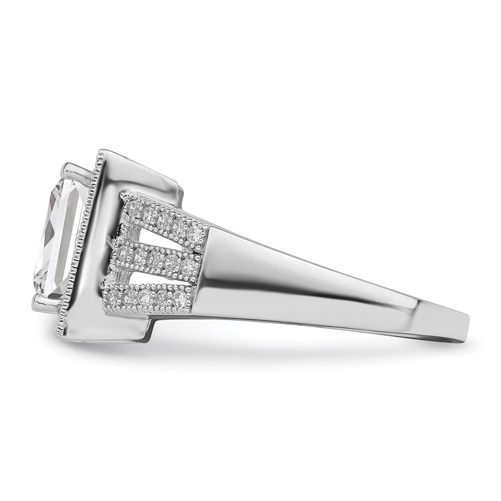 Sterlingsilber Brillant Glut Rhodiniert 61 Stein Mikro Pavé‚äö Zirkonia Ring