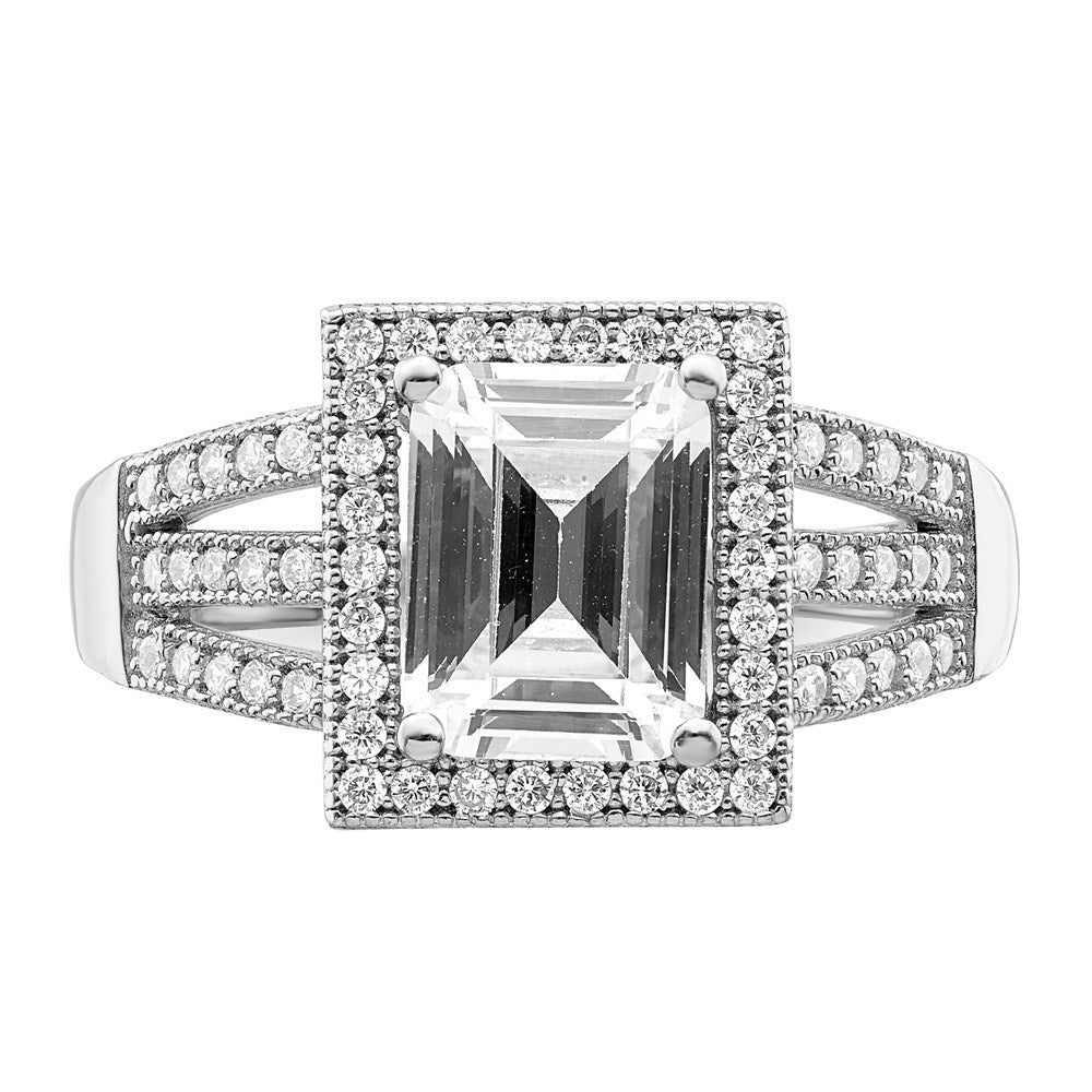 Sterlingsilber Brillant Glut Rhodiniert 61 Stein Mikro Pavé‚äö Zirkonia Ring