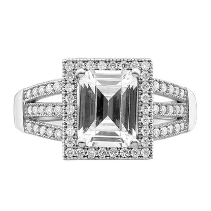 Sterlingsilber Brillant Glut Rhodiniert 61 Stein Mikro Pavé‚äö Zirkonia Ring