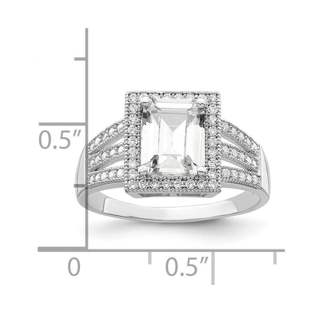 Sterlingsilber Brillant Glut Rhodiniert 61 Stein Mikro Pavé‚äö Zirkonia Ring