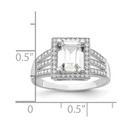Sterlingsilber Brillant Glut Rhodiniert 61 Stein Mikro Pavé‚äö Zirkonia Ring