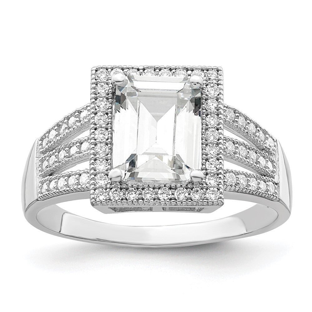 Sterlingsilber Brillant Glut Rhodiniert 61 Stein Mikro Pavé‚äö Zirkonia Ring