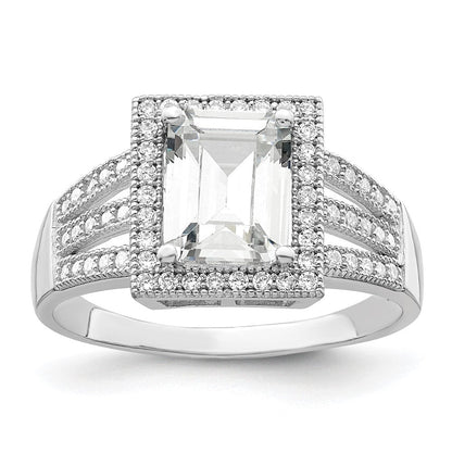 Sterlingsilber Brillant Glut Rhodiniert 61 Stein Mikro Pavé‚äö Zirkonia Ring