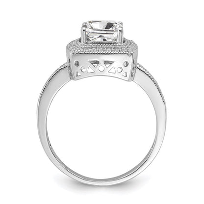 Sterlingsilber Brillant Glut Rhodiniert 41 Stein Heiligenschein Mikro Pavé‚äö Zirkonia Ring