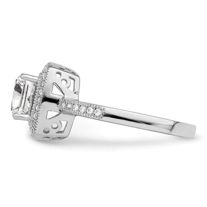 Sterlingsilber Brillant Glut Rhodiniert 41 Stein Heiligenschein Mikro Pavé‚äö Zirkonia Ring