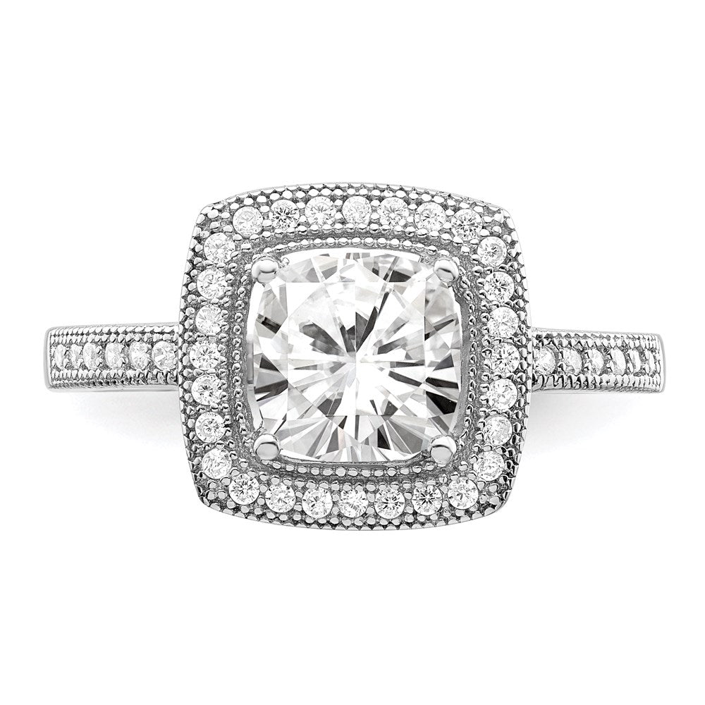 Sterlingsilber Brillant Glut Rhodiniert 41 Stein Heiligenschein Mikro Pavé‚äö Zirkonia Ring