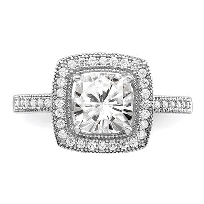 Sterlingsilber Brillant Glut Rhodiniert 41 Stein Heiligenschein Mikro Pavé‚äö Zirkonia Ring