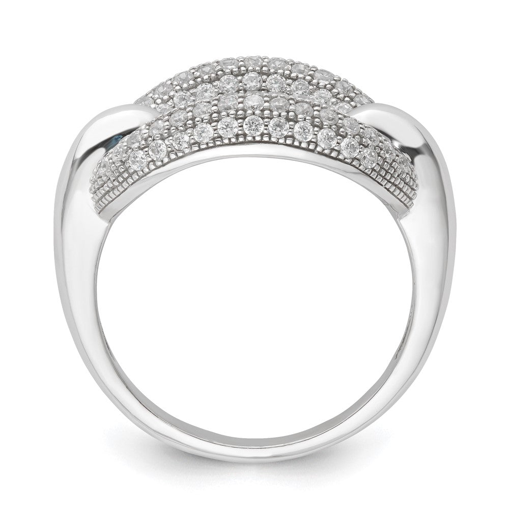 Sterlingsilber & Zirkonia Brillant Glut Glieder Ring (size 7 Nur)