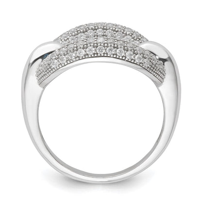Sterlingsilber & Zirkonia Brillant Glut Glieder Ring (size 7 Nur)