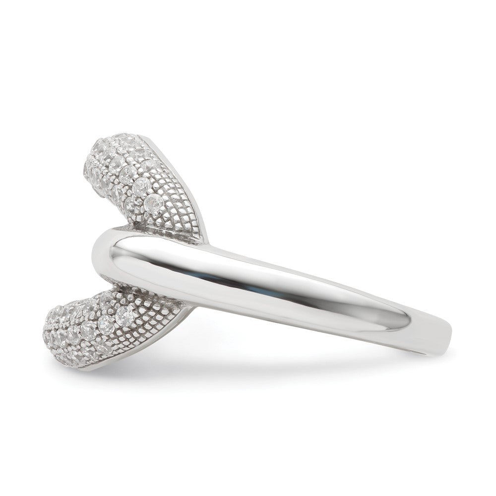 Sterlingsilber & Zirkonia Brillant Glut Glieder Ring (size 7 Nur)