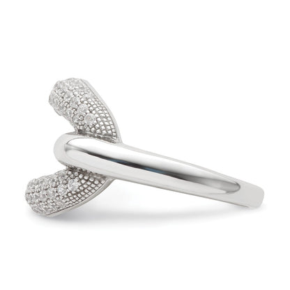 Sterlingsilber & Zirkonia Brillant Glut Glieder Ring (size 7 Nur)