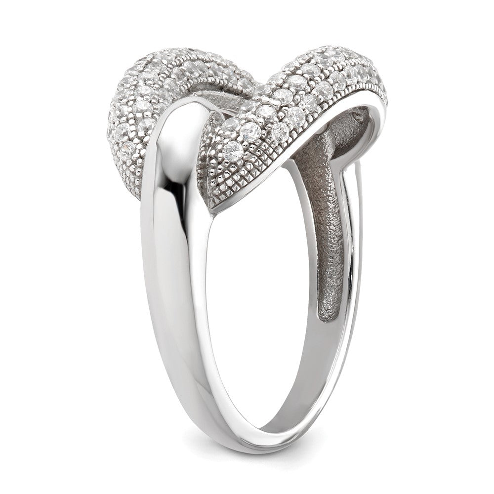 Sterlingsilber & Zirkonia Brillant Glut Glieder Ring (size 7 Nur)