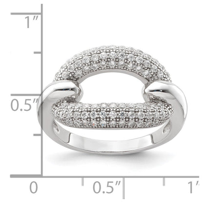 Sterlingsilber & Zirkonia Brillant Glut Glieder Ring (size 7 Nur)