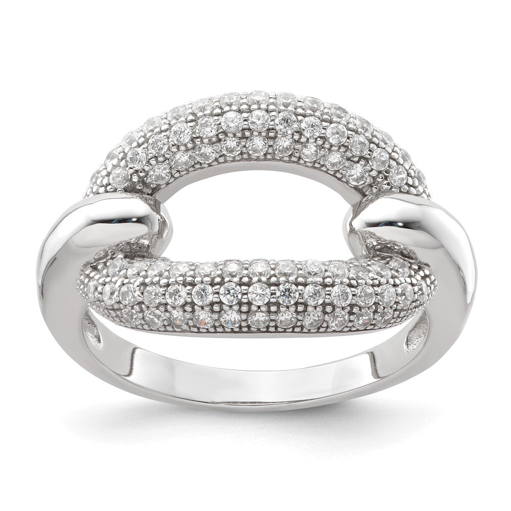 Sterlingsilber & Zirkonia Brillant Glut Glieder Ring (size 7 Nur)