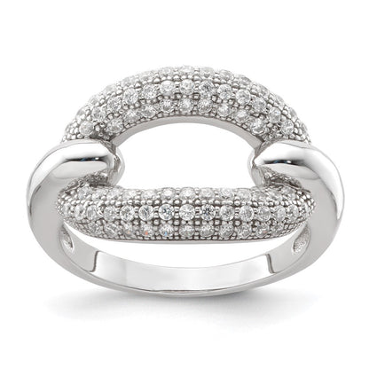 Sterlingsilber & Zirkonia Brillant Glut Glieder Ring (size 7 Nur)