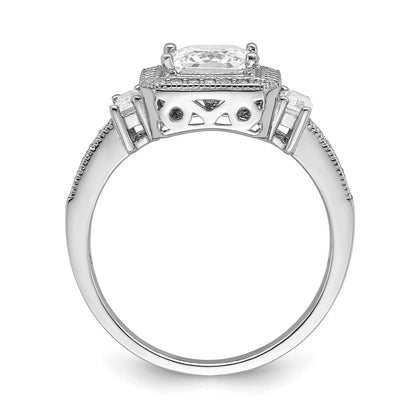 Sterlingsilber Brillant Glut Rhodiniert 51 Stein Mikro Pavé‚äö Zirkonia Ring
