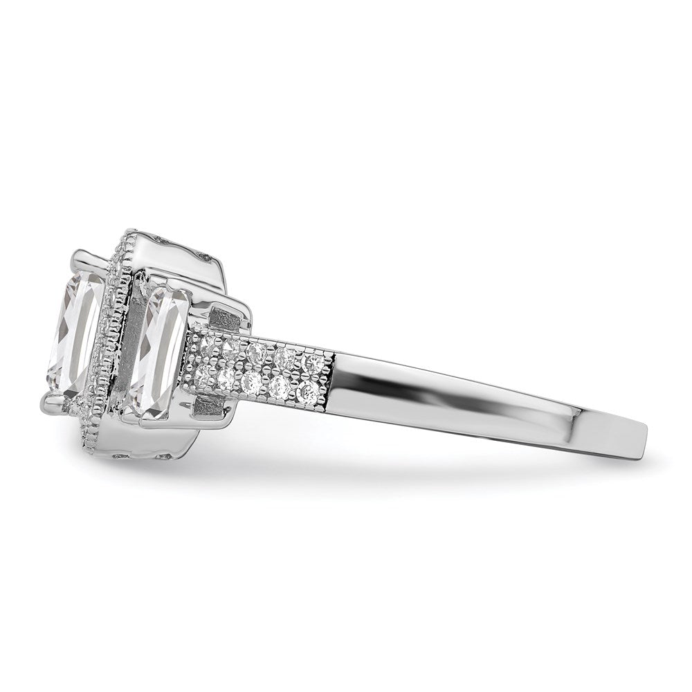 Sterlingsilber Brillant Glut Rhodiniert 51 Stein Mikro Pavé‚äö Zirkonia Ring