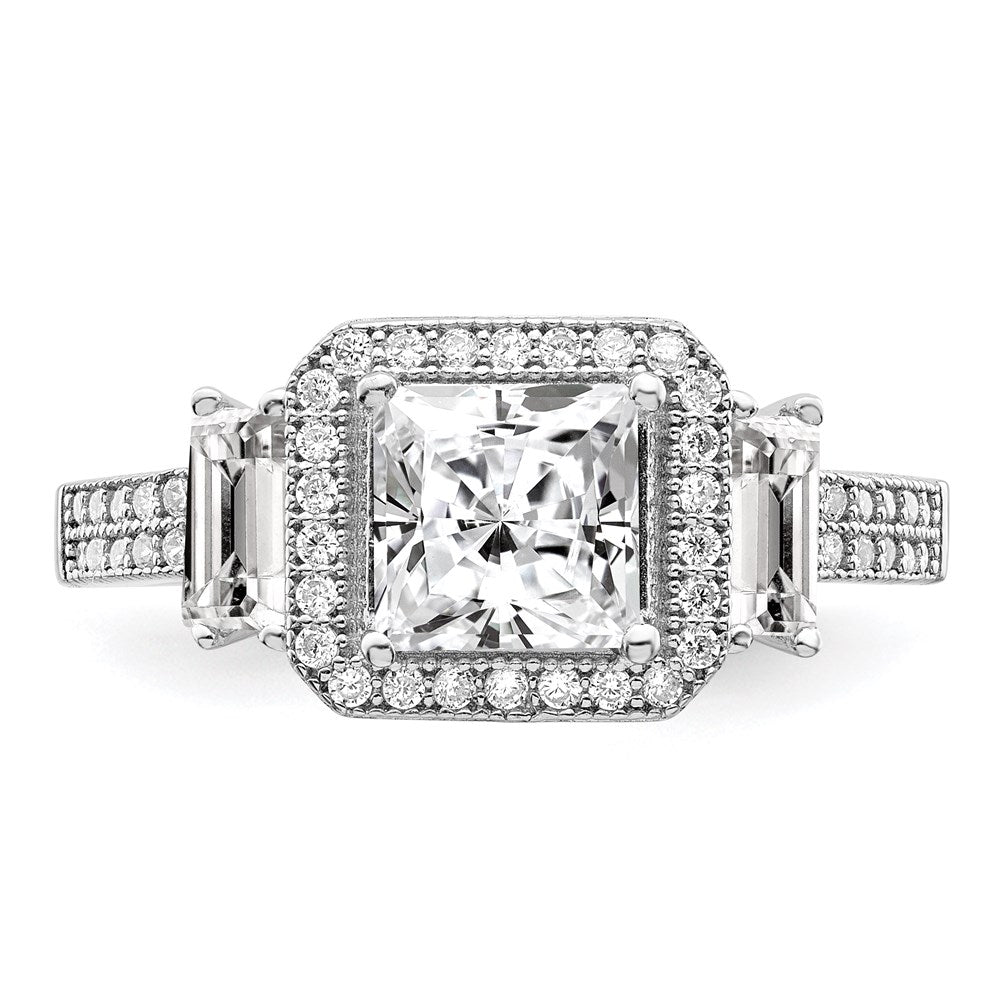 Sterlingsilber Brillant Glut Rhodiniert 51 Stein Mikro Pavé‚äö Zirkonia Ring