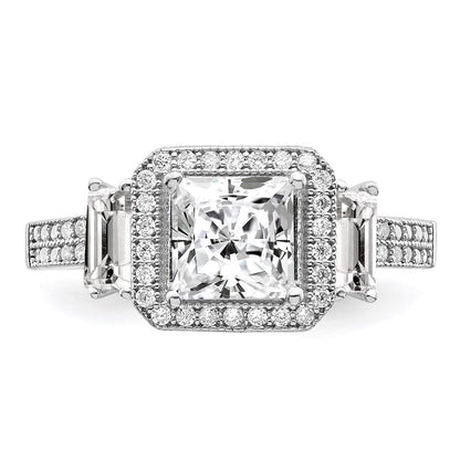 Sterlingsilber Brillant Glut Rhodiniert 51 Stein Mikro Pavé‚äö Zirkonia Ring
