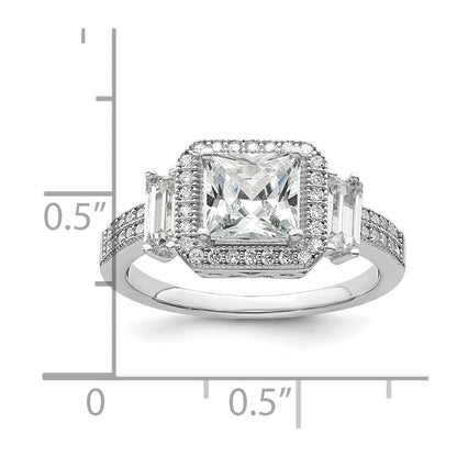 Sterlingsilber Brillant Glut Rhodiniert 51 Stein Mikro Pavé‚äö Zirkonia Ring