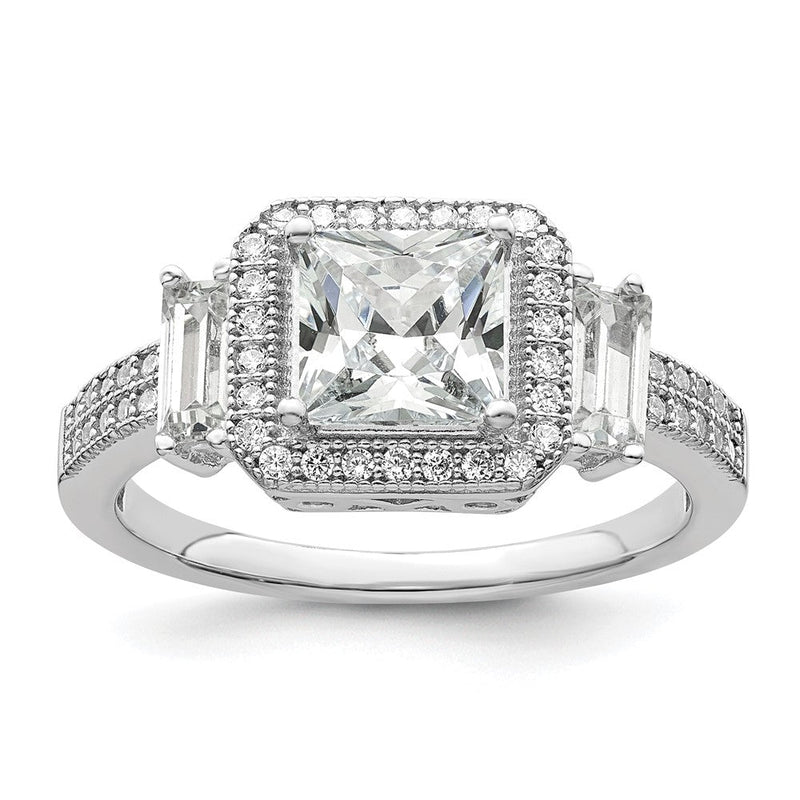 Sterlingsilber Brillant Glut Rhodiniert 51 Stein Mikro Pavé‚äö Zirkonia Ring