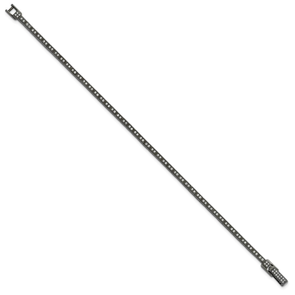 Sterlingsilber Schwarz Rhodium Zirkonia True Feuer Poliert Armband
