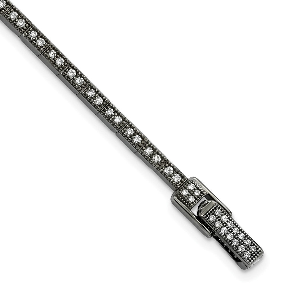 Sterlingsilber Schwarz Rhodium Zirkonia True Feuer Poliert Armband