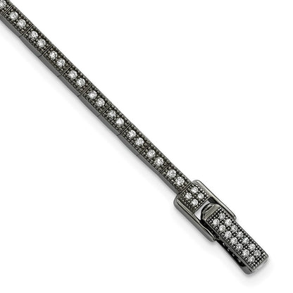 Sterlingsilber Schwarz Rhodium Zirkonia True Feuer Poliert Armband