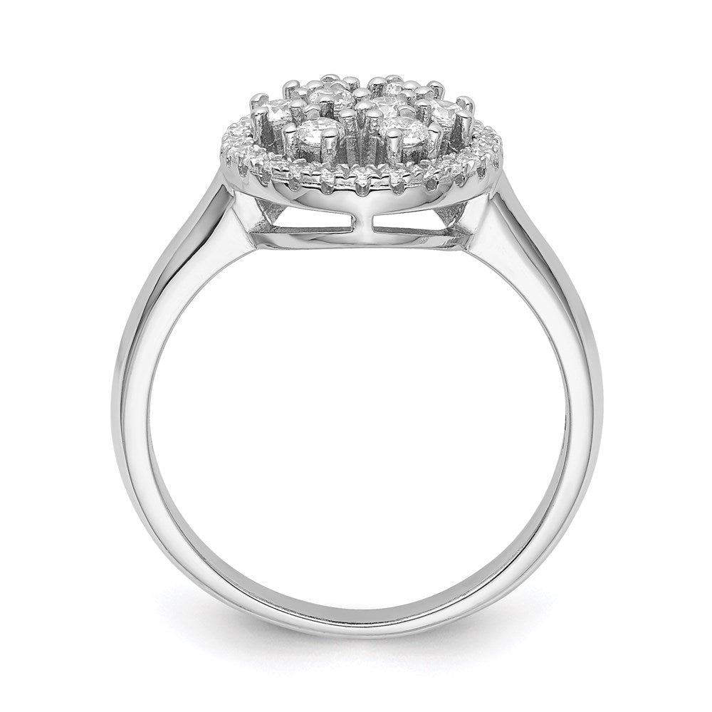 Sterlingsilber Ss Rhodiniert Zirkonia Brillant Glut Ring (size 6 Nur)