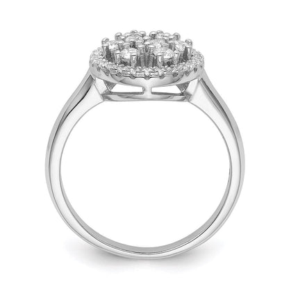 Sterlingsilber Ss Rhodiniert Zirkonia Brillant Glut Ring (size 6 Nur)