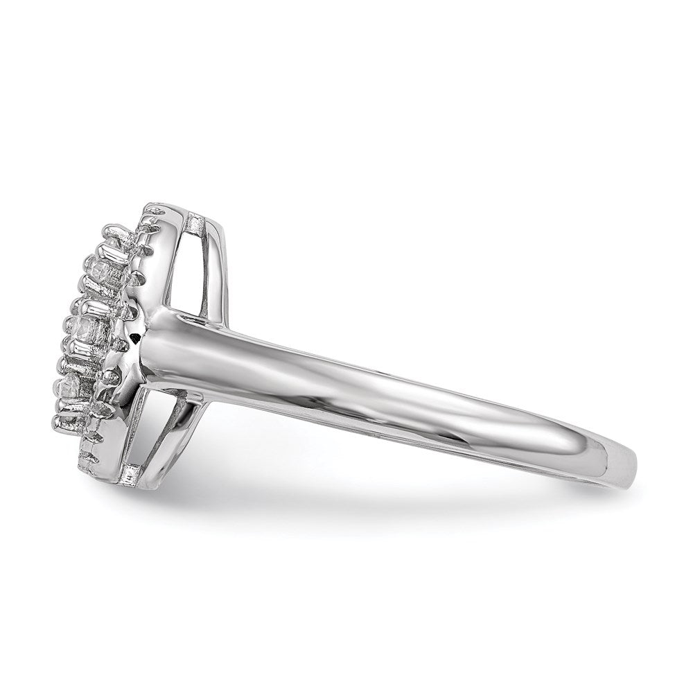 Sterlingsilber Ss Rhodiniert Zirkonia Brillant Glut Ring (size 6 Nur)