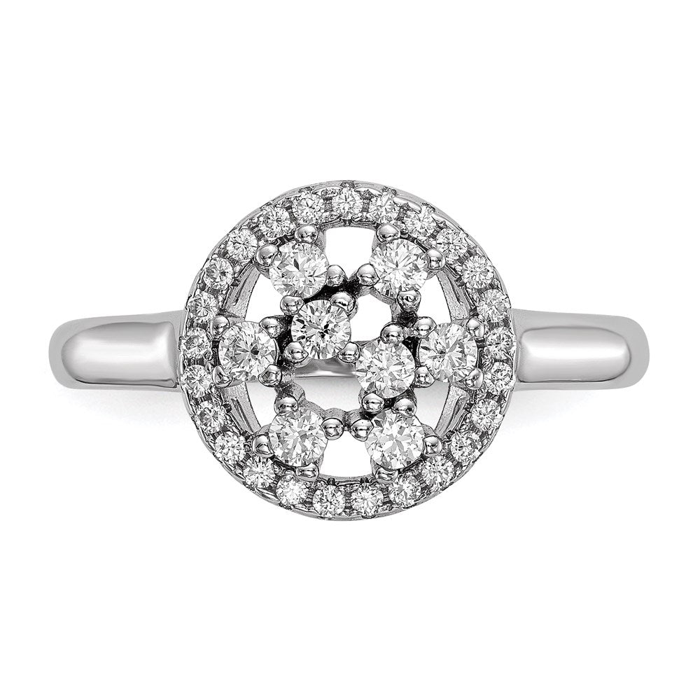 Sterlingsilber Ss Rhodiniert Zirkonia Brillant Glut Ring (size 6 Nur)