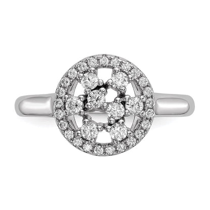 Sterlingsilber Ss Rhodiniert Zirkonia Brillant Glut Ring (size 6 Nur)
