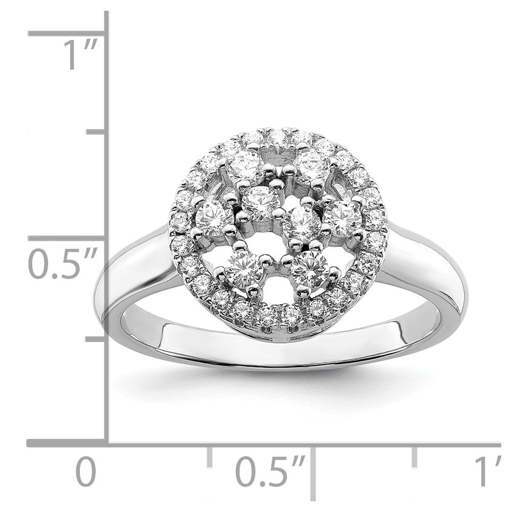 Sterlingsilber Ss Rhodiniert Zirkonia Brillant Glut Ring (size 6 Nur)