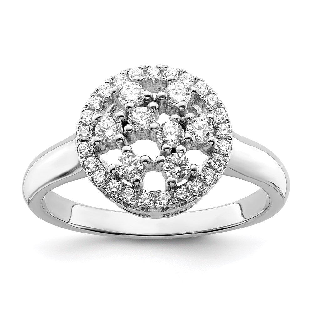 Sterlingsilber Ss Rhodiniert Zirkonia Brillant Glut Ring (size 6 Nur)