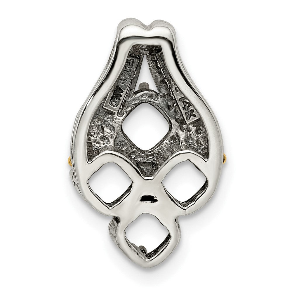 Sterlingsilber Antikisiert mit 14K/silver Bicolor 4-stone Mutter Anhänger