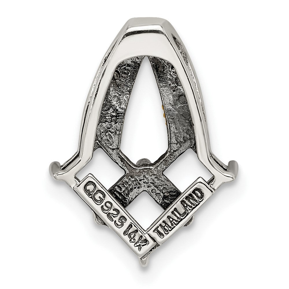 Sterlingsilber Antikisiert mit 14K/silver Bicolor 3-stone mit Diamant Mutter Anhänger