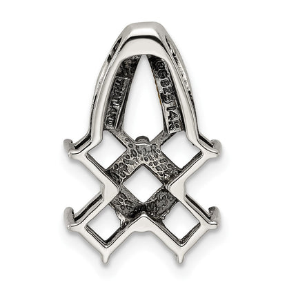 Sterlingsilber Antikisiert mit 14K/silver Bicolor 5-stone mit Diamant Mutter Anhänger