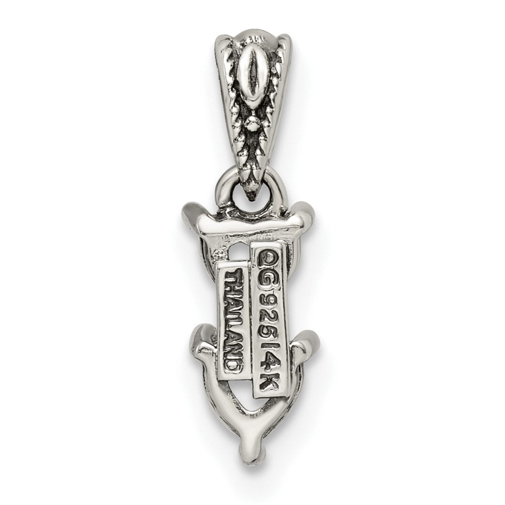 Sterlingsilber Antikisiert mit 14K/silver Bicolor 2-stone Mutter Anhänger