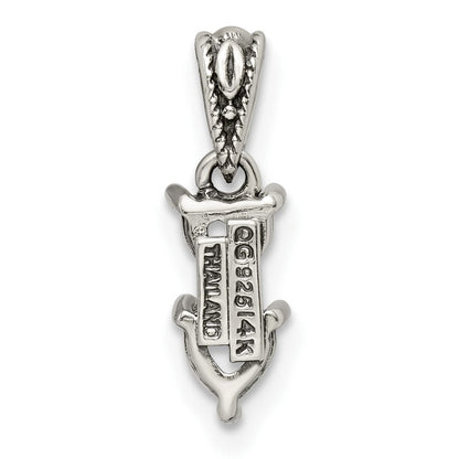 Sterlingsilber Antikisiert mit 14K/silver Bicolor 2-stone Mutter Anhänger