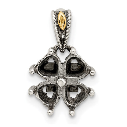 Sterlingsilber Antikisiert mit 14K/silver Bicolor 4-stone Mutter Anhänger