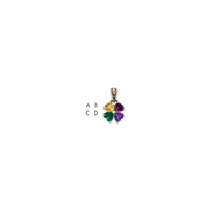 Sterlingsilber Antikisiert mit 14K/silver Bicolor 4-stone Mutter Anhänger