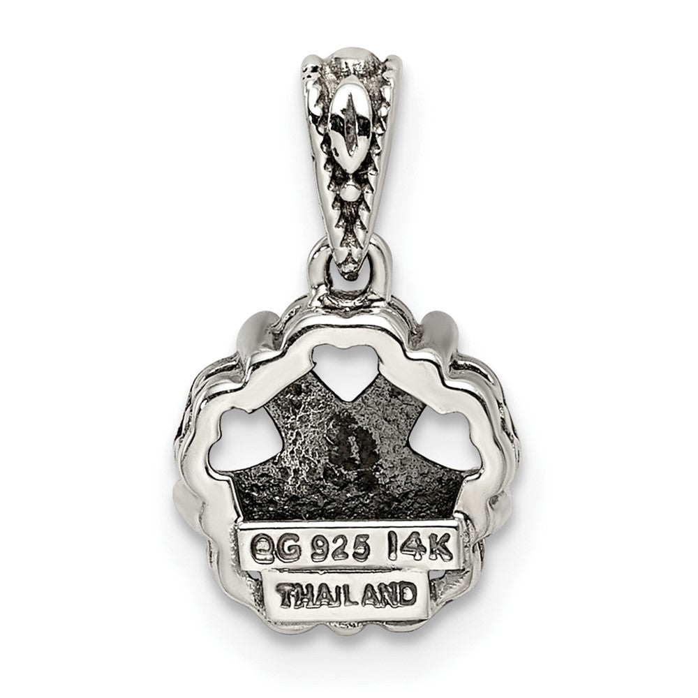 Sterlingsilber Antikisiert mit 14K/silver Bicolor 5-stone Mutter Anhänger