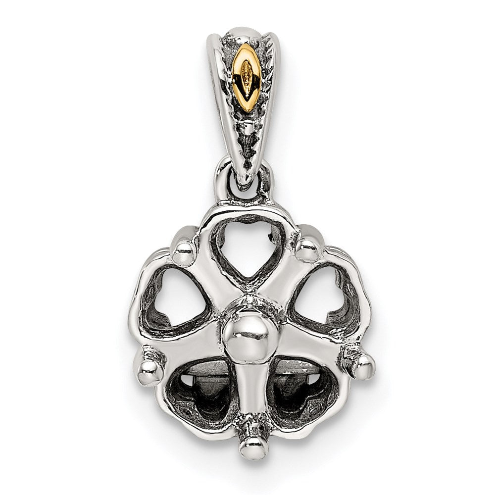 Sterlingsilber Antikisiert mit 14K/silver Bicolor 5-stone Mutter Anhänger