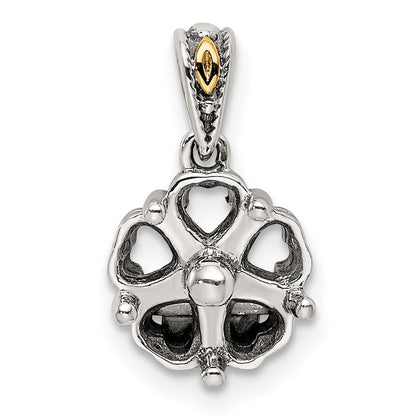Sterlingsilber Antikisiert mit 14K/silver Bicolor 5-stone Mutter Anhänger