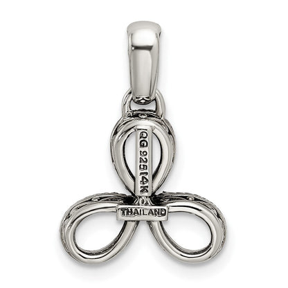 Sterlingsilber Antikisiert mit 14K/silver Bicolor 3-stone mit Diamant Mutter Anhänger