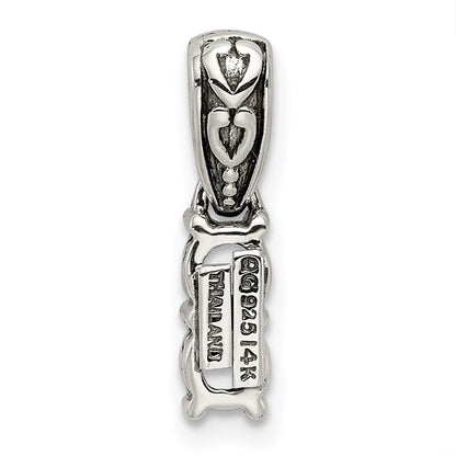 Sterlingsilber Antikisiert mit 14K/silver Bicolor 2-stone mit Diamant Mutter Anhänger