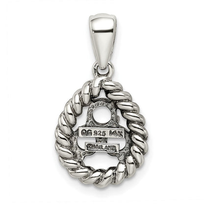 Sterlingsilber Antikisiert mit 14K/silver Bicolor 3-stone mit Diamant Mutter Anhänger